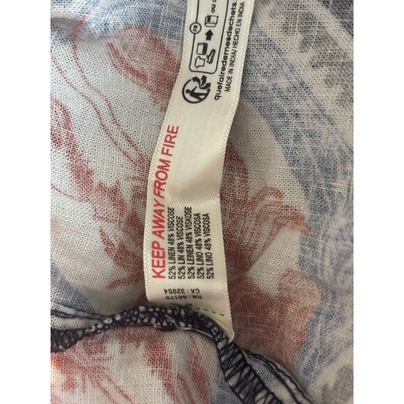 Anthropologie Celandine Linen Blend Strapless Jumpsuit Sz Lg Navy Blue - Picture 8 of 9